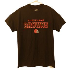 Cleveland Browns NFL team Apparel tshirt mens M Medium brown logo short sleeve